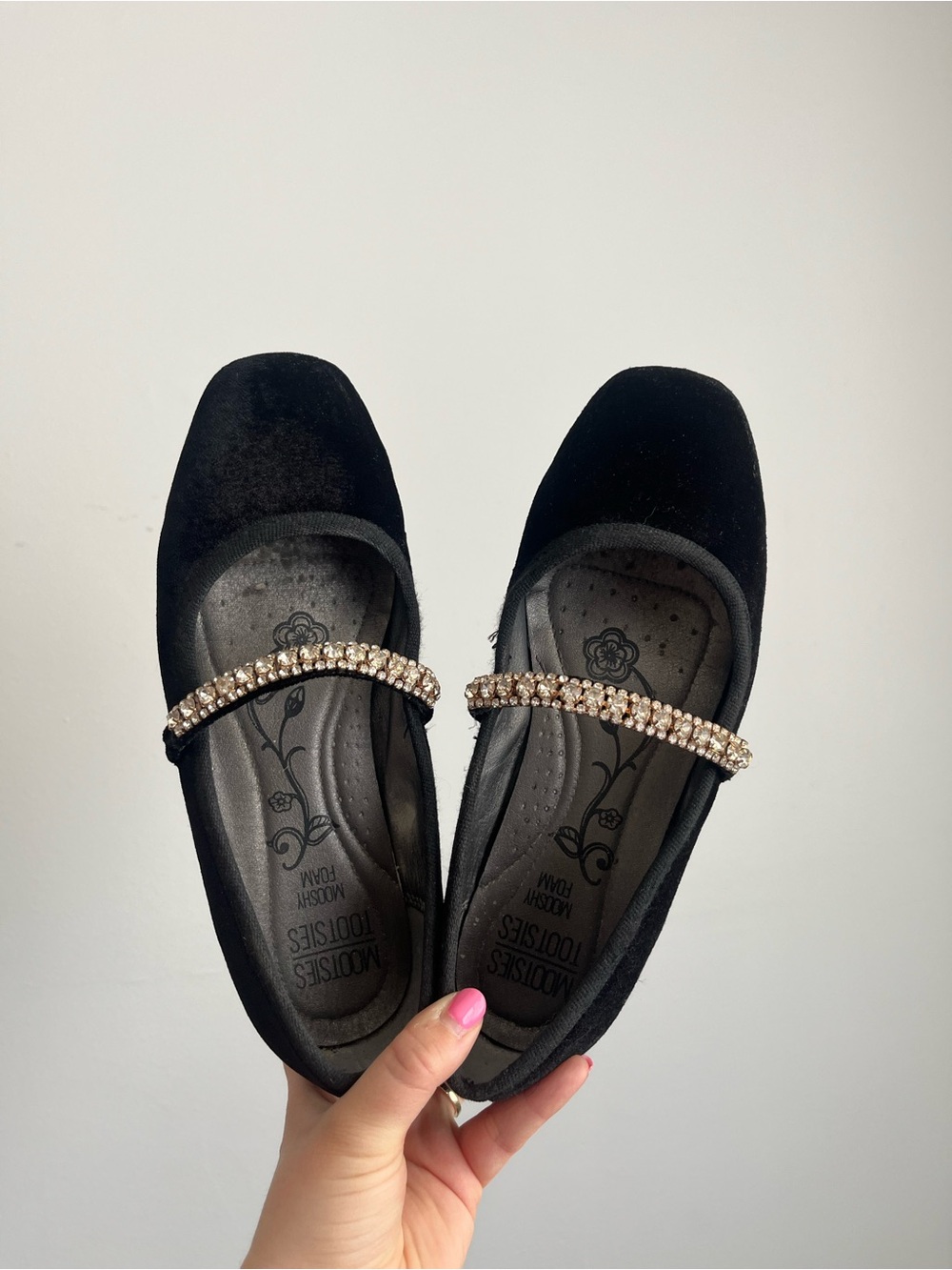 Women’s Black Embellished Mary Jane Flats